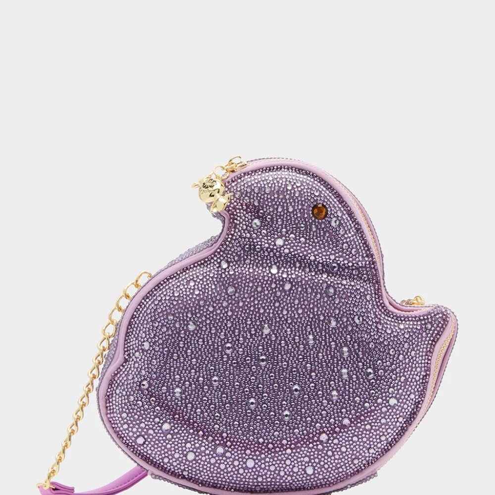 Betsey Johnson EXCLUSIVE Kitsch Peeps Lavender Chick Rhinestone Crossbody Bag